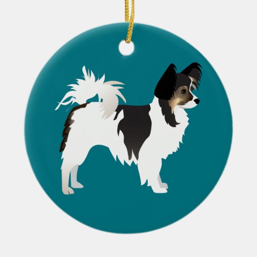 Langdurig Chihuahua of Papillon Basic Design Keramisch Ornament (Voorkant)