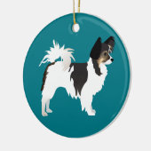 Langdurig Chihuahua of Papillon Basic Design Keramisch Ornament (Links)