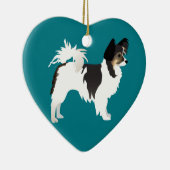 Langdurig Chihuahua of Papillon Basic Design Keramisch Ornament (Rechts)