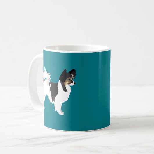 Langdurig Chihuahua of Papillon Basic Design Koffiemok (Voorkant links)