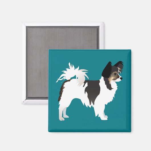 Langdurig Chihuahua of Papillon Basic Design Magneet (Voorkant / Achterkant)