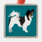 Langdurig Chihuahua of Papillon Basic Design Metalen Ornament (Voorkant)