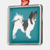 Langdurig Chihuahua of Papillon Basic Design Metalen Ornament (Links)