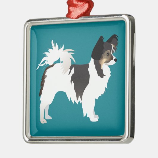 Langdurig Chihuahua of Papillon Basic Design Metalen Ornament (Links)