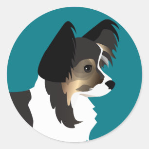 Langdurig Chihuahua of Papillon Basic Design Ronde Sticker