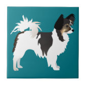 Langdurig Chihuahua of Papillon Basic Design Tegeltje (Voorkant)