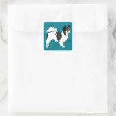 Langdurig Chihuahua of Papillon Basic Design Vierkante Sticker (Tas)