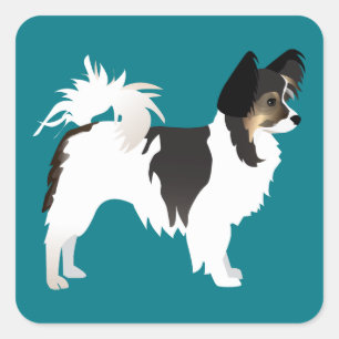 Langdurig Chihuahua of Papillon Basic Design Vierkante Sticker