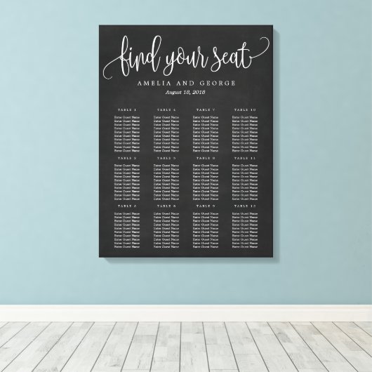 Langdurig kalligrafiesediagram Gewikkeld Canvas (Insitu (Houten vloer))