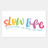 Langdurig leven rechthoekige sticker (Voorkant)