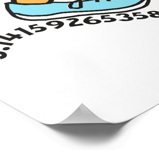 Langdurig pictogram van Pi © Funny Pi Guy Poster (Hoek)