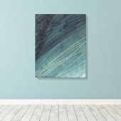 Langdurig, verticaal Abstract inktschilder, donker Canvas Afdruk (Insitu (Houten vloer))