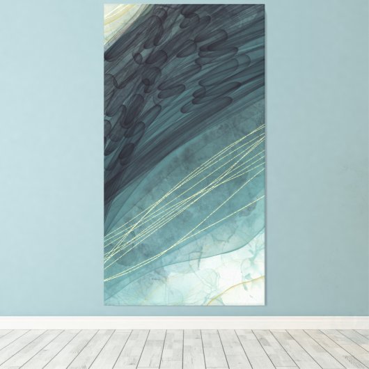 Langdurig, verticaal Abstract inktschilder, donker Canvas Afdruk (Insitu (Houten vloer))