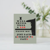Langdurige alternatieve feiten met nose blijven no briefkaart (Staand voorkant)