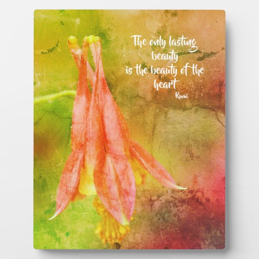 Langdurige Beauty Columbine Inspirerend Rumi Quote Fotoplaat (Voorkant)
