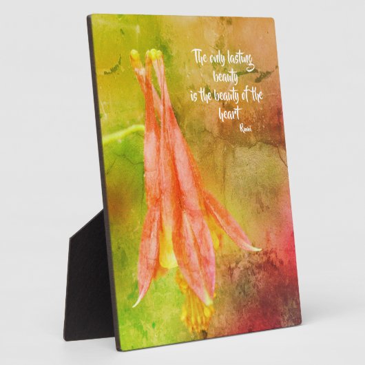 Langdurige Beauty Columbine Inspirerend Rumi Quote Fotoplaat (Zijkant)
