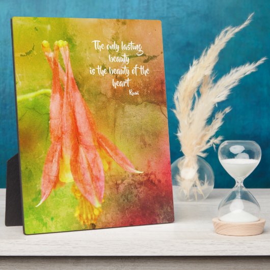 Langdurige Beauty Columbine Inspirerend Rumi Quote Fotoplaat (Zijkant)