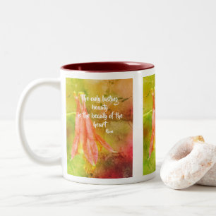 Langdurige Beauty Columbine Inspirerend Rumi Quote Tweekleurige Koffiemok