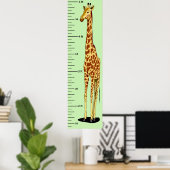 Langdurige Giraffe Groeigrafiek toevoegen Naam kin Poster (Thuiskantoor)