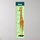 Langdurige Giraffe Groeigrafiek toevoegen Naam kin Poster (Voorkant)