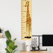 Langdurige Giraffe Groeigrafiek toevoegen Naam kin Poster (Thuiskantoor)
