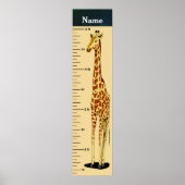 Langdurige Giraffe Groeigrafiek toevoegen Naam kin Poster (Voorkant)