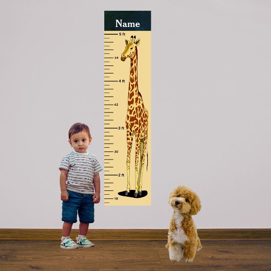 Langdurige Giraffe Groeigrafiek toevoegen Naam kin Poster