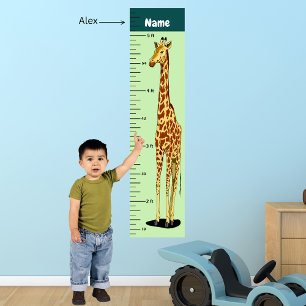 Langdurige Giraffe Groeigrafiek toevoegen Naam kin Poster