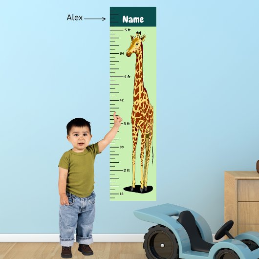 Langdurige Giraffe Groeigrafiek toevoegen Naam kin Poster