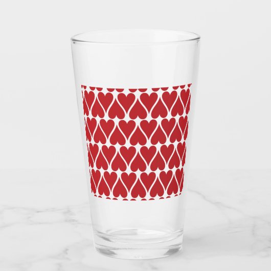 Langdurige rode harten glas (Voorkant)