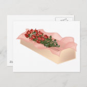 Langdurige roze rozen in doos briefkaart (Voorkant / Achterkant)