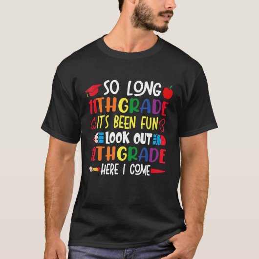 Lange 11e graad kijk uit 12e graad hier ik kom t-shirt (Voorkant)