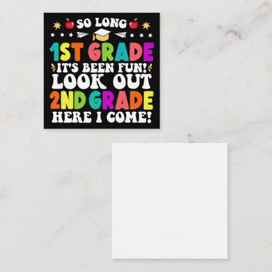 Lange 1e klas... het is een vage blik op 2e klas. informatiekaartje (Voorkant / Achterkant)