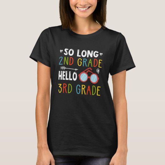 Lange 2e klas Hallo 3e klas docent T-shirt (Voorkant)
