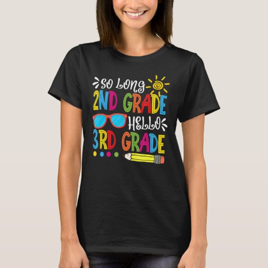 Lange 2e klas Hallo 3e klas docent T-shirt (Voorkant)