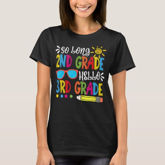 Lange 2e klas Hallo 3e klas docent T-shirt (Voorkant)