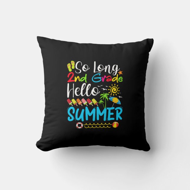 Lange 2e klas Hallo zomerdag op school. Kussen (Voorkant)
