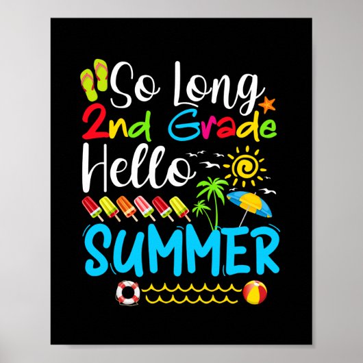 Lange 2e klas Hallo zomerdag op school. Poster (Voorkant)