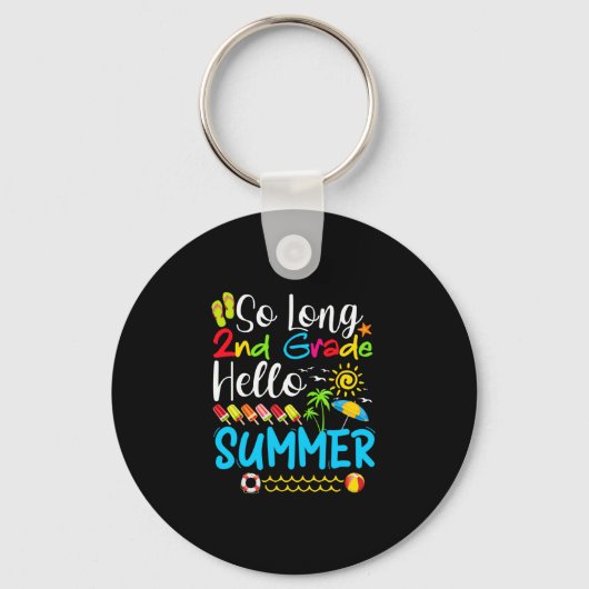 Lange 2e klas Hallo zomerdag op school. Sleutelhanger (Voorkant)