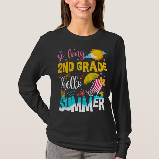 Lange 2e klas Hallo zomerleraar Vac T-shirt (Voorkant)
