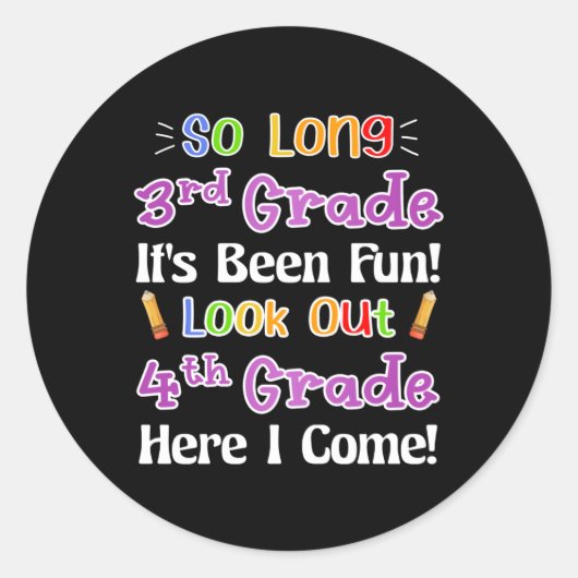 Lange 3e klas... vette blik uit de 4e klas. ronde sticker (Voorkant)