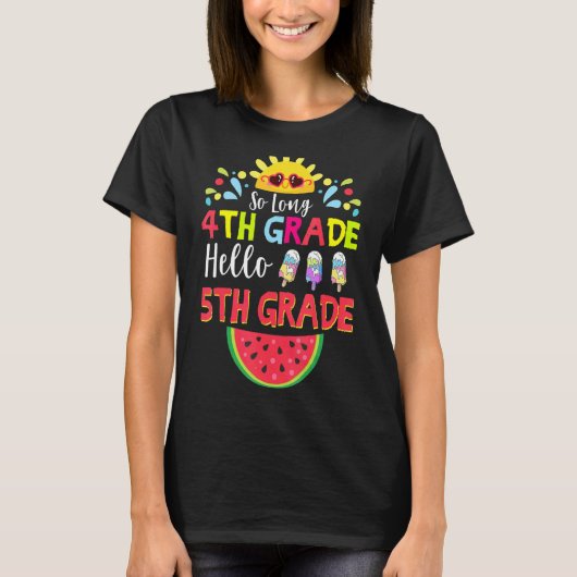 Lange 4-de-graad Hallo 5-de-graad lerarenstudent T-shirt (Voorkant)