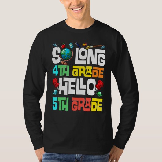 Lange 4de graad Hallo 5de graad hier kom ik Afstud T-shirt (Voorkant)