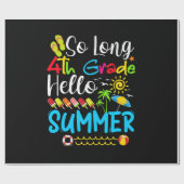 Lange 4e graad Hallo zomerdag op school. Cadeaupapier (Vlak)