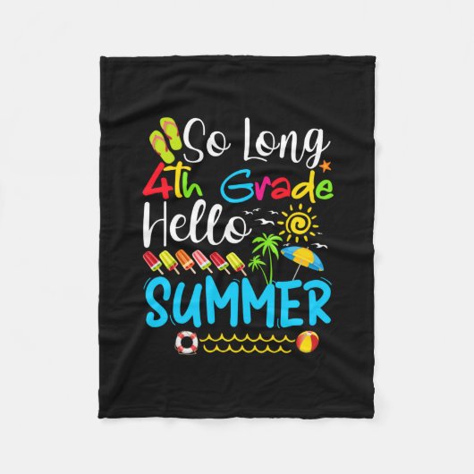 Lange 4e graad Hallo zomerdag op school. Fleece Deken (Voorkant)