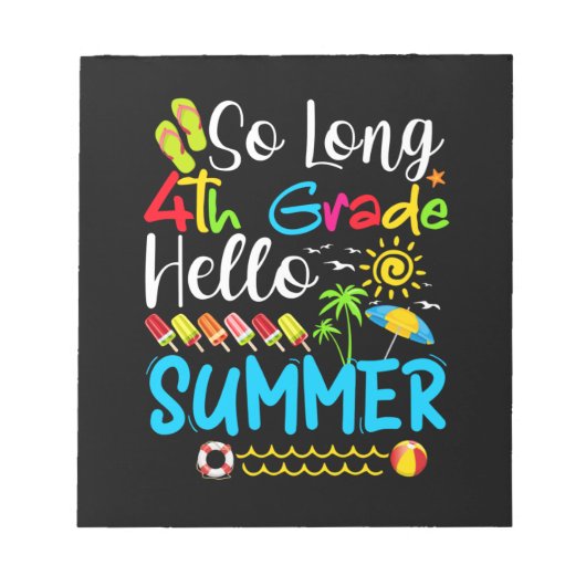 Lange 4e graad Hallo zomerdag op school. Notitieblok (Voorkant)
