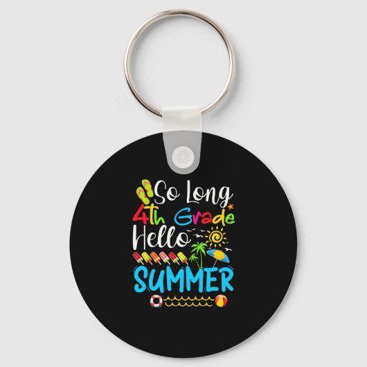 Lange 4e graad Hallo zomerdag op school. Sleutelhanger (Voorkant)