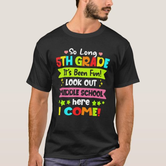 Lange 5de graad Kijk uit de 6de graad hier ik kom  T-shirt (Voorkant)