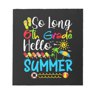 Lange 6e klas Hallo zomerdag op school. Notitieblok