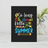 Lange 6e klas Hallo zomerdag op school. Save The Date (Staand voorkant)